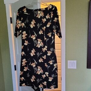 White House Black Market Orange Sheath Dress Crew Neck